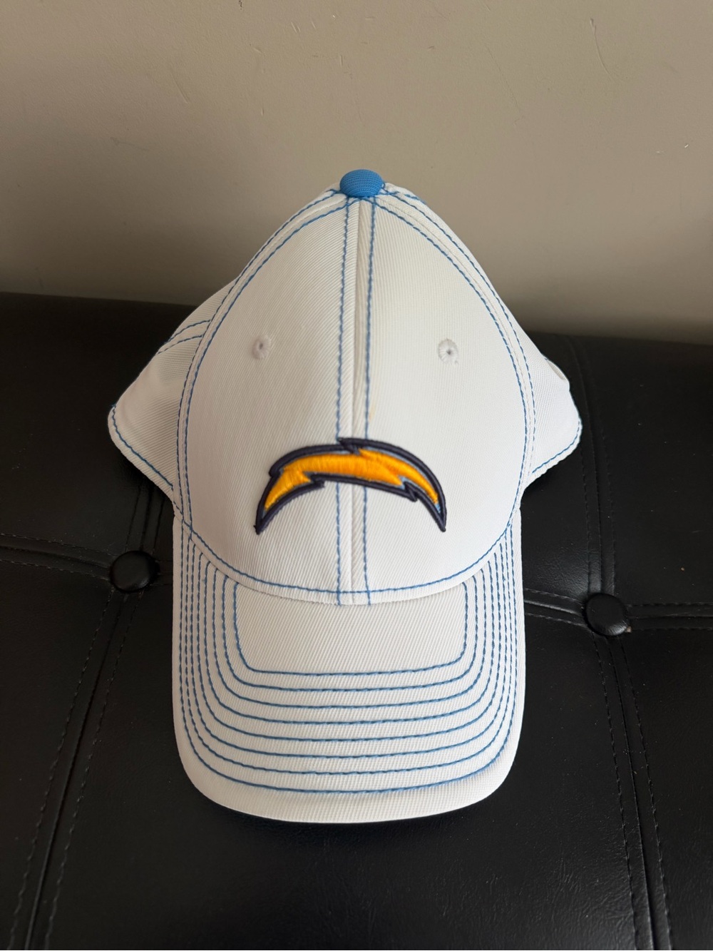 Reebok White and Blue NFL Chargers Cap with Yellow Bolt